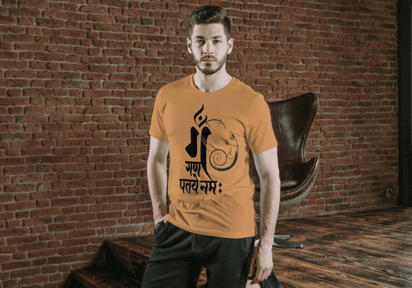 PRINTSPOURTOI | GANESH CHATHURTHI |GAN GANPATAYE NAMAH | UNISEX T-SHIRTS |