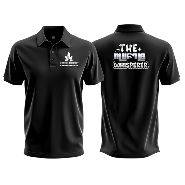 PRINTSPOURTOI | POLO T-SHIRT FOR PHYSIOTHERAPISTS |PHYSIOTHERAPY PROFESSIONAL| THE MUSCLE WHISPERER | UNISEX POLO T SHIRT | FOR WOMEN | MEN