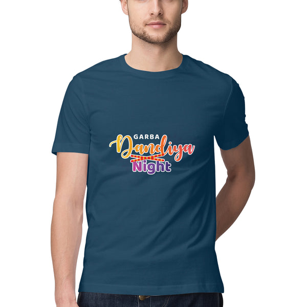 Dandiya Night | Garba Night | Navratri Special Printed T-Shirt for Men /Women | For Groups performing Dandiya or Garba |Pure Cotton Round Neck Half Slevees