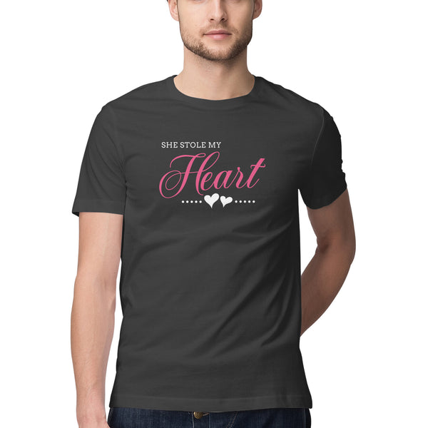 She Stole MY Heart| Men's T-Shirt |Couples T-Shirt |Valentine Day Special T-shirt Collection