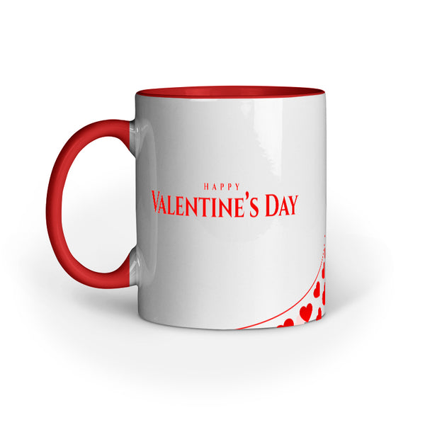 Happy Valentie's Day Mug | Printed Ceramic Black Mug - Perfect for Coffee and Tea (330ml) | Ideal Gift for Valentine's Day, Friends, Boyfriend or Husband, Girlfriend or Wife | Stylish Addition to Your Home