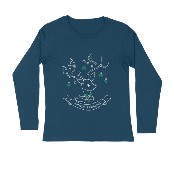 PRINTSPOURTOI | WINTER IS COMING | UNISEX FULL SLEEVE TSHIRT| REINDEER |WINTERS T-SHIRT|