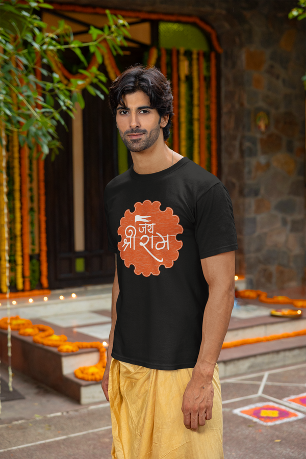 Ayodhya Deepotsav | Jai Sri Ram T-shirt| For Men & Women|Black |White|Orange Color Available