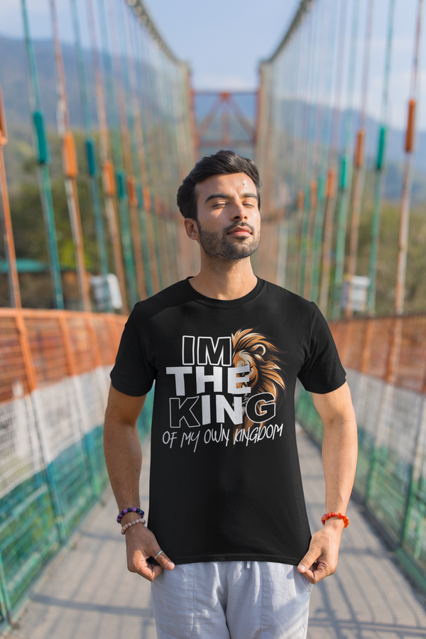 PRINTSPOURTOI I M THE KING OF MY OWN KINGODM T-SHIRT| FOR MEN|  COTTON  HALF SlEEVE | ROUND NECK T-SHIRT I