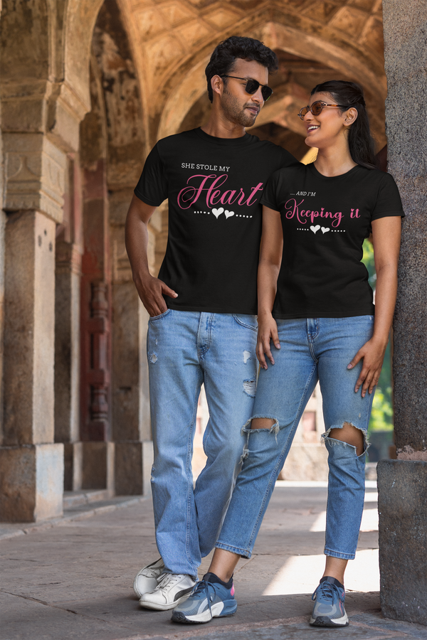 Couples T-Shirt_1 | Valentines Day Special | She Stole My Heart | And I'm Keeping It