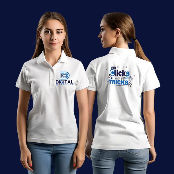 PRINTSPOURTOI | DIGITAL MARKETER | UNISEX POLO TSHIRT| I FLIP CLICKS INTO MAGIC TRICKS | POLO T-SHIRT FOR DIGITAL MARKETING PROFESSIONALS| FOR MEN|WOMEN