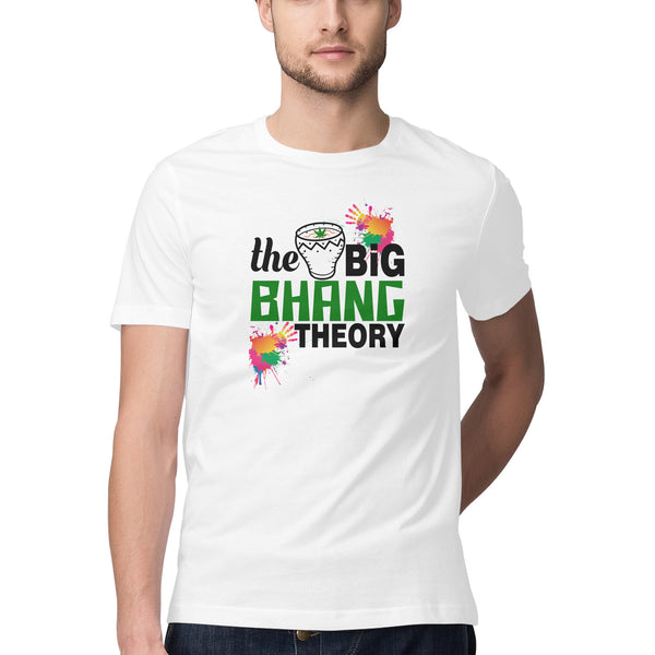 Holi Tshirt|The Big Bhang Theory Printed | Unisex | White | Round Neck |