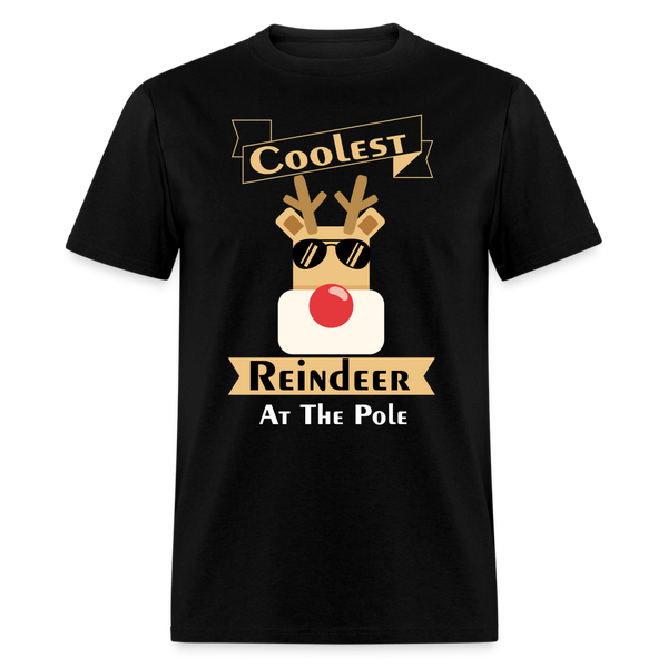 Unisex Classic T-Shirt/ Coolest Reindeer AT The Pole - black