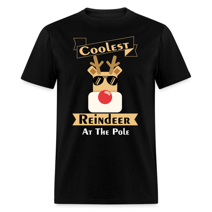 Unisex Classic T-Shirt/ Coolest Reindeer AT The Pole - black