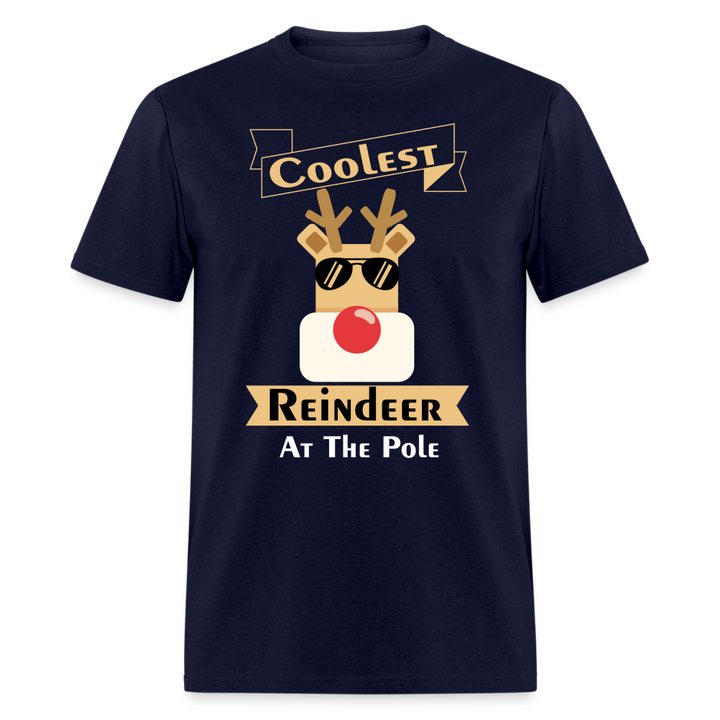 Unisex Classic T-Shirt/ Coolest Reindeer AT The Pole - navy